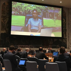 CYG, now CYL, member Ms. Maggie Wanyaga addressing the United Nations Security Council.